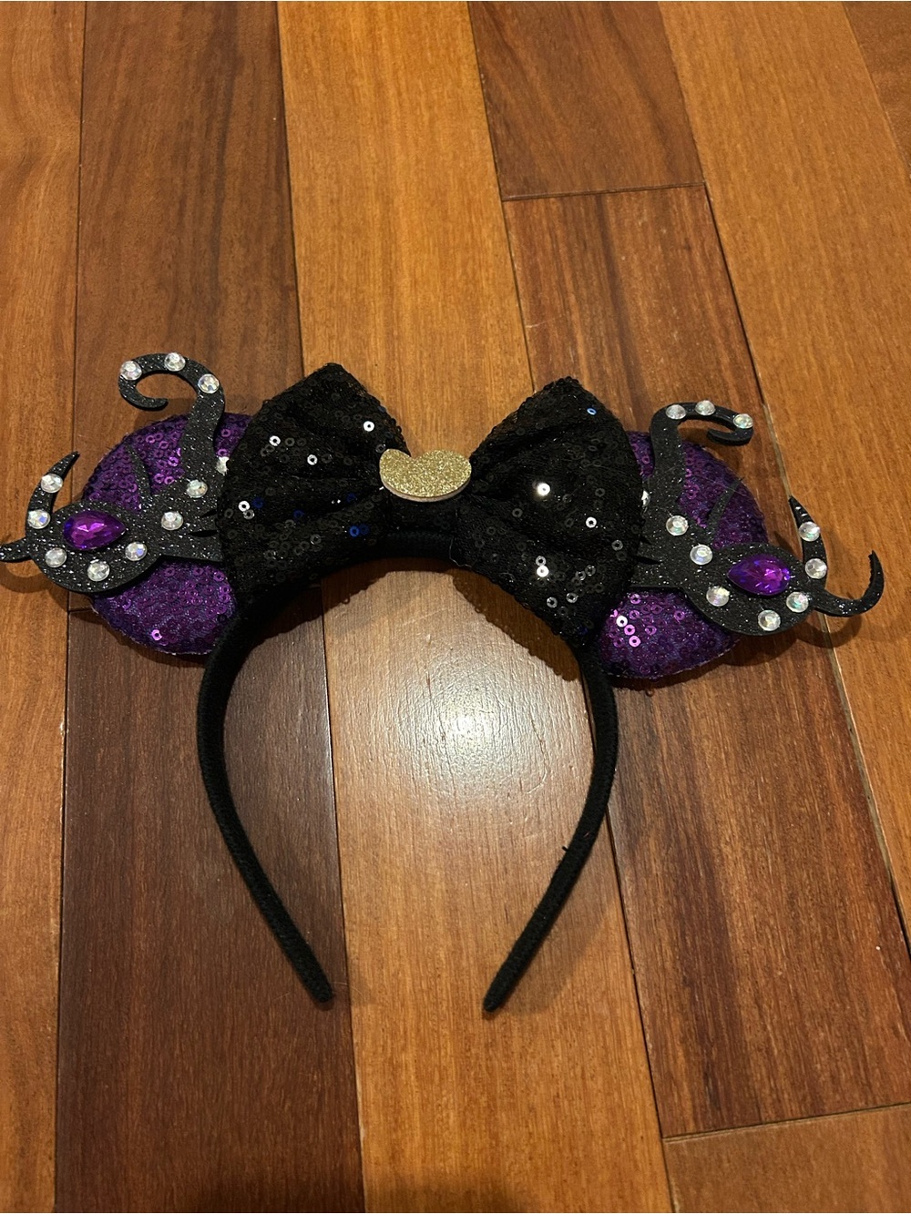 Disney Inspired Ursula ariel mermaid Minnie Mouse Purple Sequin Bow Headband Ear